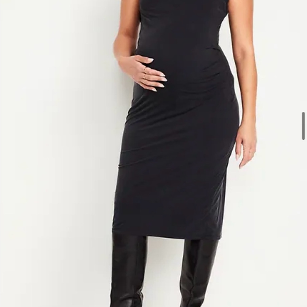 Mock-neck Maternity Dress